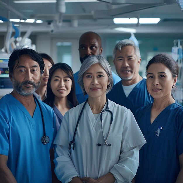 Photo healthcare heroes diverse team of doctors nurses and medical staff