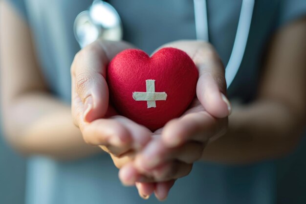 의료 보험과 세계 심장 건강 날 개념