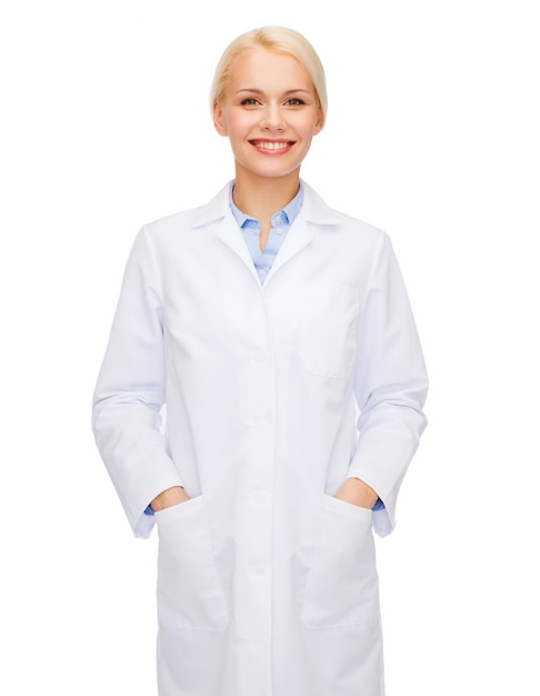 healthcare and medicine concept - smiling female doctor