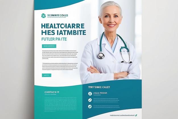 Photo healthcare poster template