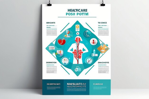 Foto modello di poster per l'assistenza sanitaria