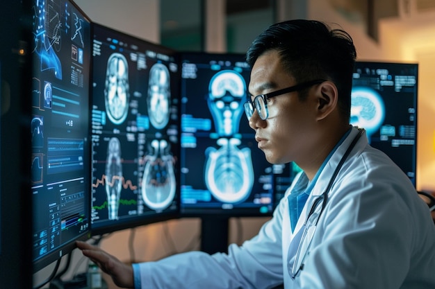 A healthcare professional using AI for telemedicin generative ai