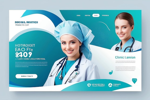 Healthcare Social media post templatepromotion square web banner for hospital and clinic