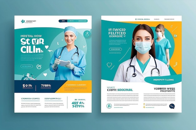 Healthcare Social media post templatepromotion square web banner for hospital and clinic