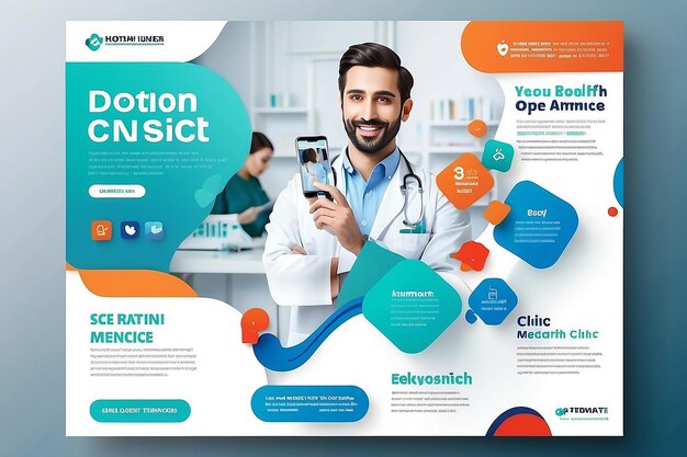 Healthcare social media post templete design for promote clinic business