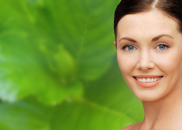 healthcare, spa and beauty concept - face of beautiful woman