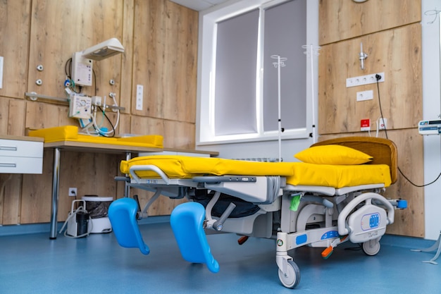 Healthcare treatment ward equipment Sterile empty modern hospital room