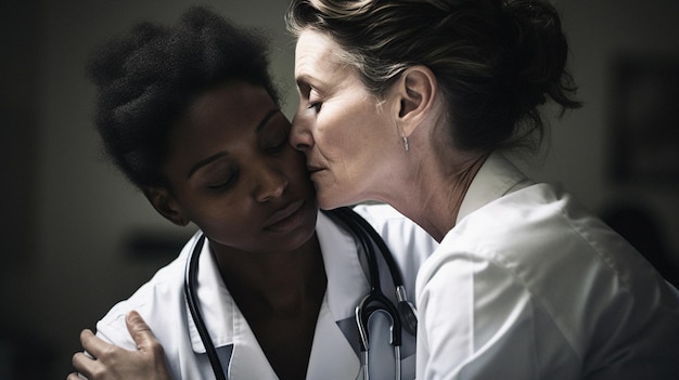 A Healthcare Worker Compassionately Caring for a Patient with HIVAIDS Highlighting the Importance