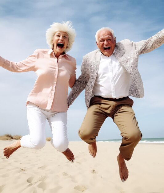 Healthy and active senior citizens enjoying retirement life