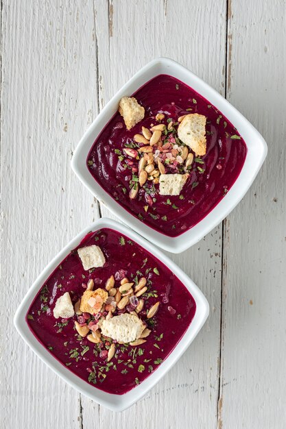 Healthy beet soup. borscht