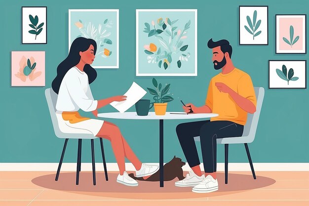 Healthy Boundaries Balancing Relationships for Mental Wellbeing Flat Vector Illustration