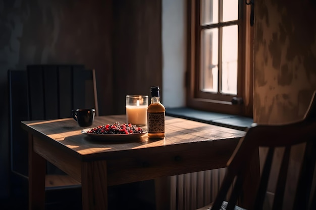 Healthy bowl of oatmeal with berries neural network ai generated