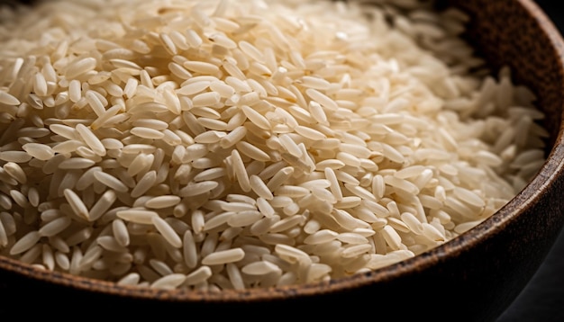 Healthy bowl of organic brown basmati rice generated by AI