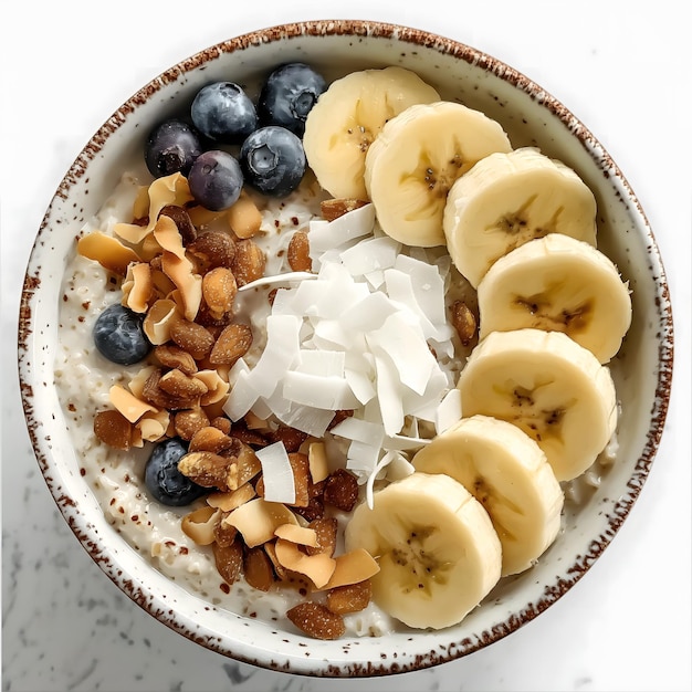 Foto una tazza di colazione sana con frutta di granola e yogurt