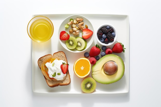 Healthy breakfast The concept of clean proper nutrition AI generative