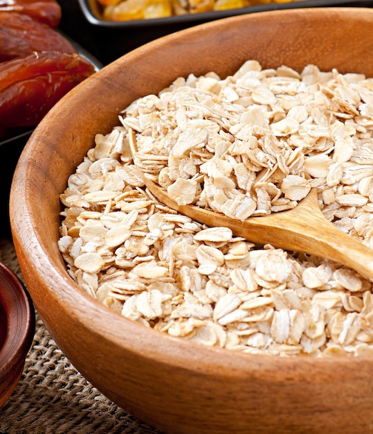 Healthy breakfast oatmeal and berries