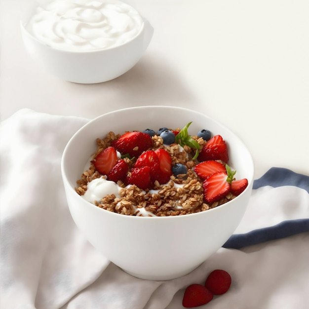 딸기 생성 AI를 통한 건강한 아침 식사 오트밀 다이어트