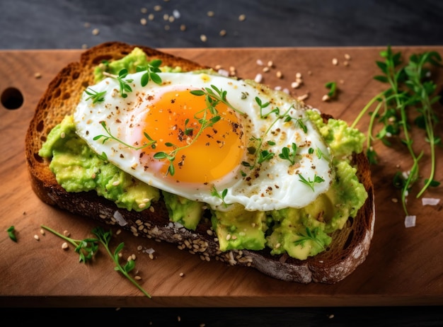 Healthy brealfast with fried eggs