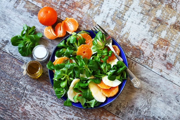 Healthy caprese salad with mandarin. Italian style.