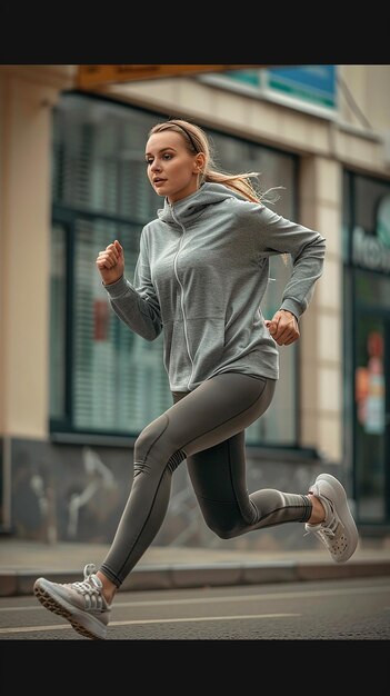 Healthy couple woman running men jogging in nature