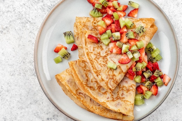 Healthy crepes with fruits