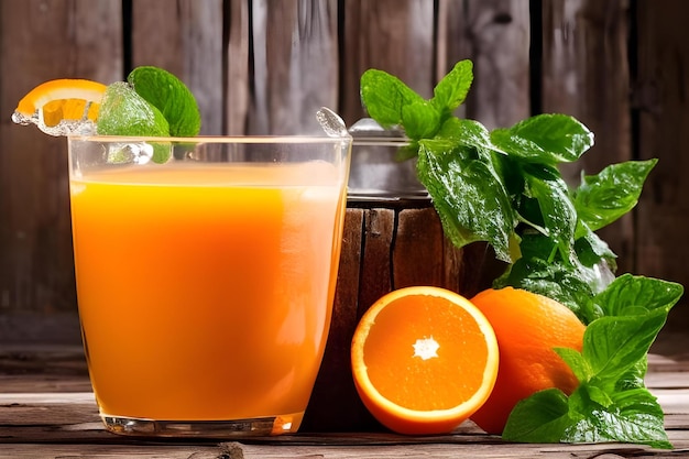 A healthy and delicious glass of orange juice