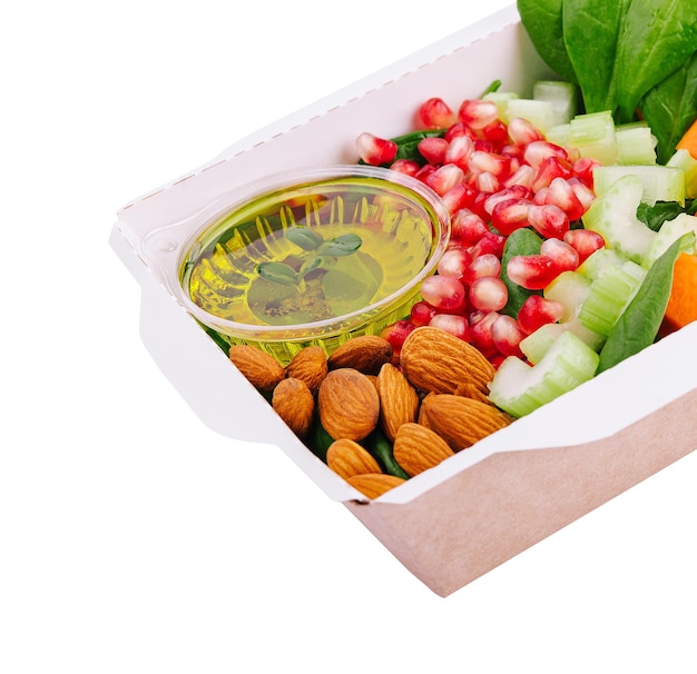 Healthy detox food with honey in the box