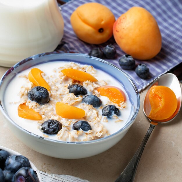 Healthy Diet menu oats with milk Healthy Eating