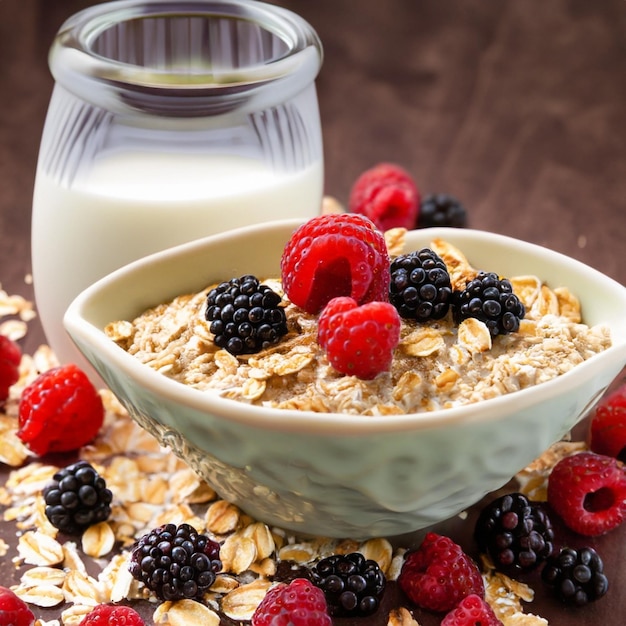 Healthy Diet menu oats with milk Healthy Eating