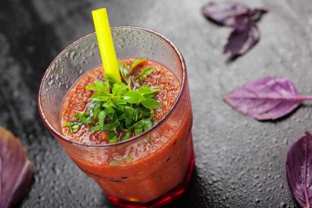 Healthy domestic tomato juice