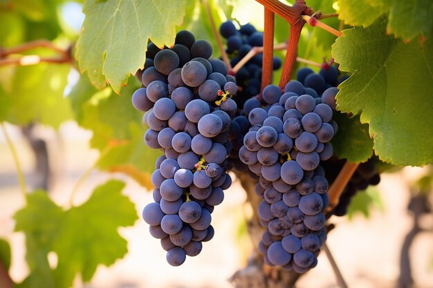 Здоровое питание одной букетой винограда Шираз на винограднике