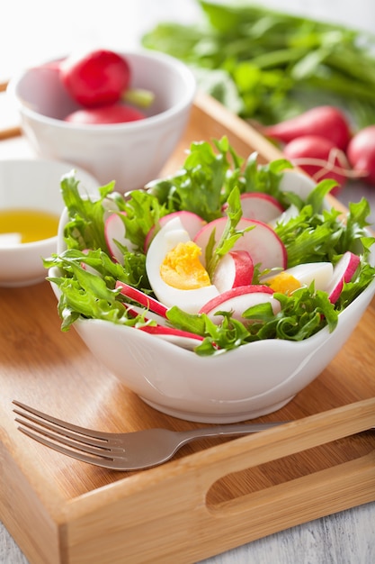 Healthy egg and radish salad