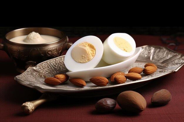 Premium AI Image | Healthy Egg White Omelet Recipe with Nuts and Fruits