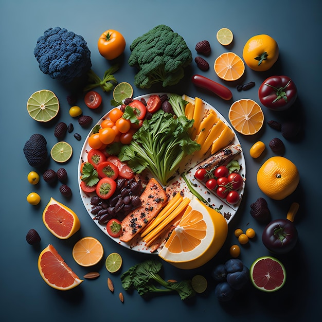 Photo healthy food ai generative