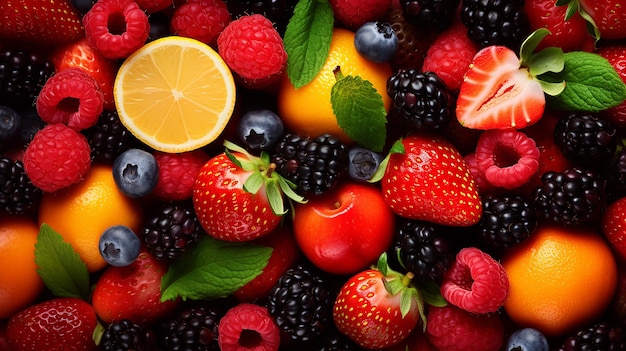 healthy food background fresh fruit