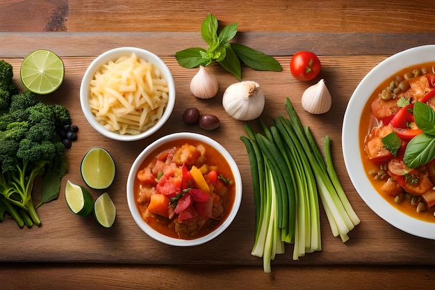 Foto cibo sano per un concetto di dieta mediterranea flessibile e bilanciata