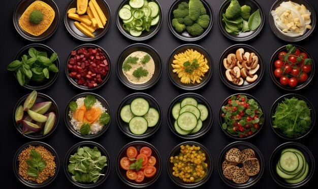 Здоровое питание, чистое питание, выбор фруктов, овощей, семена суперпродуктов