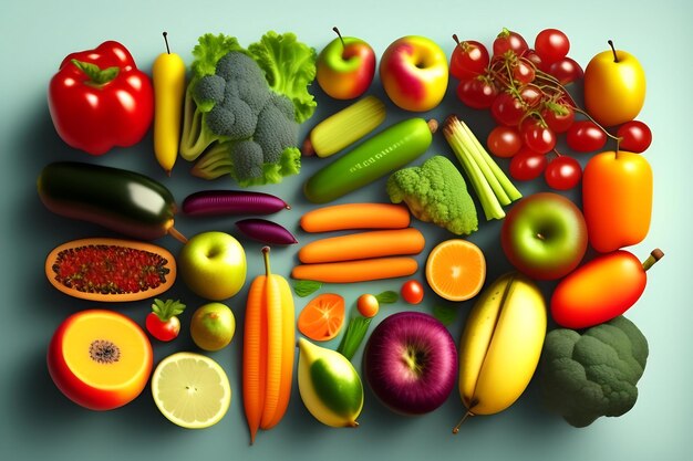 Healthy food clean eating selection fruit vegetable