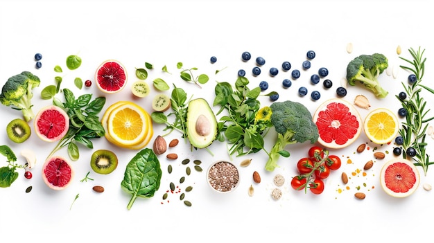 Здоровое питание чистое питание выбор овощных семян суперфуд зерновые овощные генеративные ai