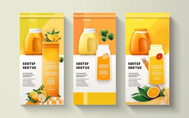 Photo healthy food and drink packaging design bewerages design