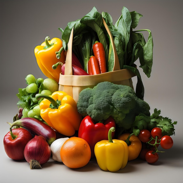 Healthy food fruits and vegetables in a shop