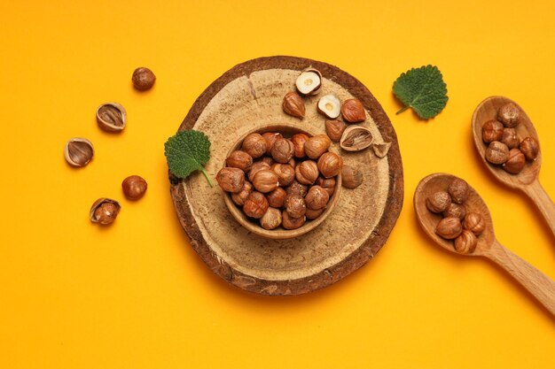 Healthy food and healthy nutrition concept nuts hazelnut