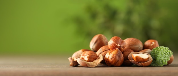 Healthy food and healthy nutrition concept nuts hazelnut