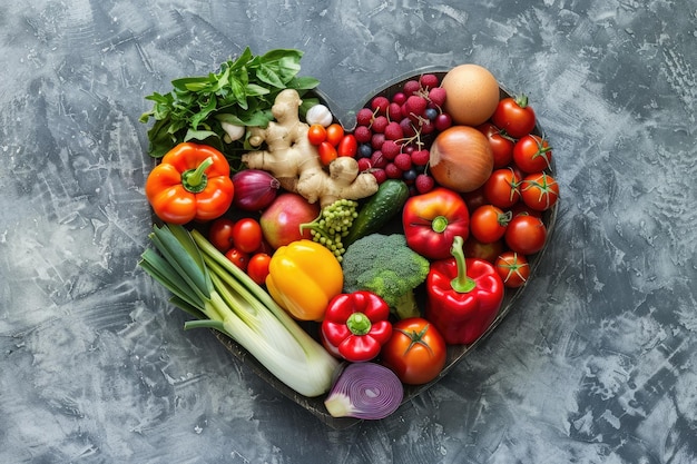 Здоровая еда в диете сердца абстрактная концепция Здоровая пища в диете сердца аббревиатура концепция