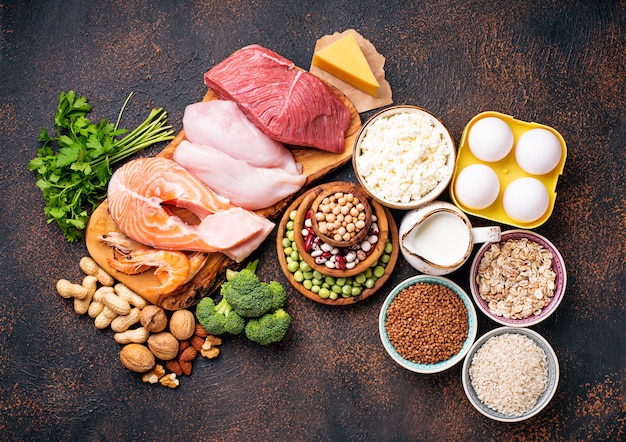 Photo healthy food high in protein