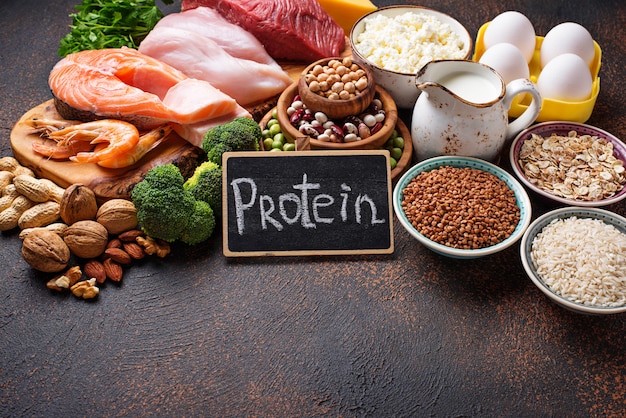 Photo healthy food high in protein