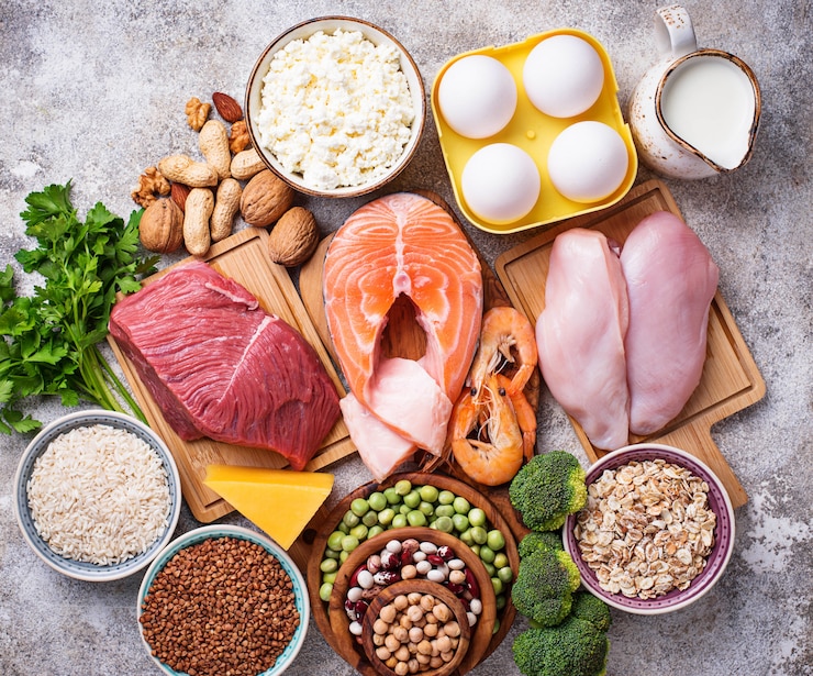 Photo healthy food high in protein