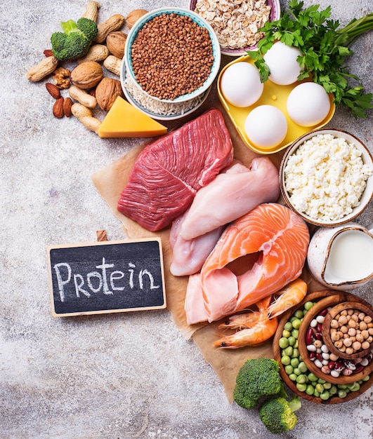 Photo healthy food high in protein