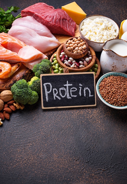 Photo healthy food high in protein