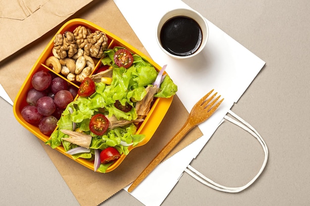 Healthy Food in Plastic container ready to eat with homemade